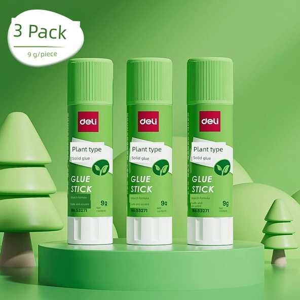 Sıvı Yapıştırıcı Çubuk 9g - 3 Paket, Bitkisel İçerik, Yeşil Formaldehit İçermeyen Formül