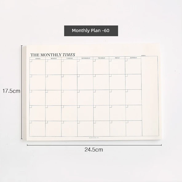 2024 Öz Disiplin Zaman Yönetimi Defteri - Minimalist-Aylık Plan (2 Paket)