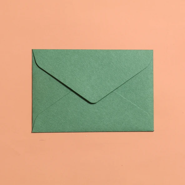 Renkli Özel Kağıt Zarf - Yeşil (16x11cm)