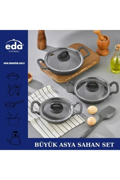 Eda Büyük Asya Sahan Seti 18-20-22 cm -ZK-905