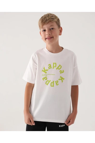 Authentic Alvaro Erkek Çocuk Ekru Oversize Fit Tişört