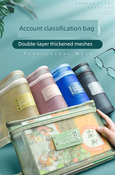 A4 Şeffaf File Çantası - 4 Süper Kalın İki Katmanlı - Geliştirilmiş Malzeme - Resim 7