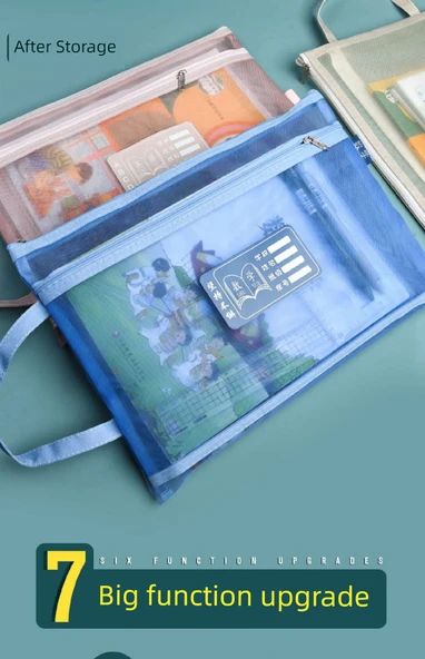 A4 Şeffaf File Çantası - 4 Süper Kalın İki Katmanlı - Geliştirilmiş Malzeme - Resim 9