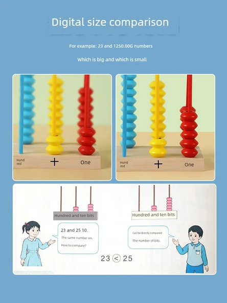 İlkokul Matematik Sayma Çubukları Abaküs - 2 Set Masif Ahşap 3 Dişli Sayıcı + 18 Geometrik Cisim (Kutu İçinde) 15 Şekil - 3