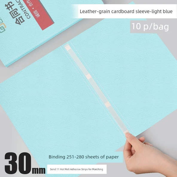 A4 Kağıt Zarf - Koyu Mavi (Deri 30mm, 10 Paket, Yapışkan Şeritler)