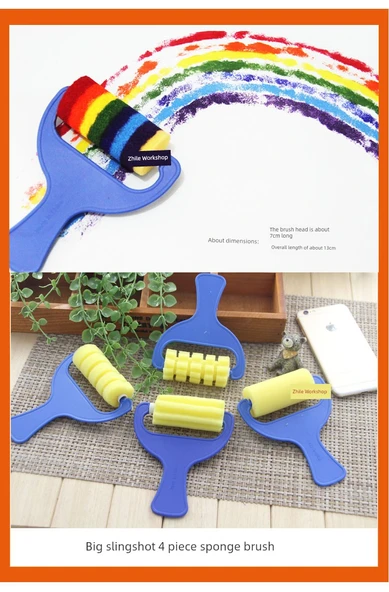 DIY Graffiti Sünger Anaokulu Boyama Rulosu Fırça - Büyük Baskılı Çukur - 11