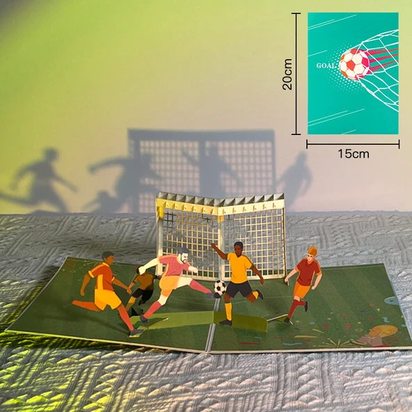 3D Pop Up Doğum Günü Kartı - Futbol - 1