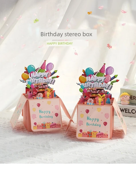 3D Pop Up Doğum Günü Kartı - Avokado - 7