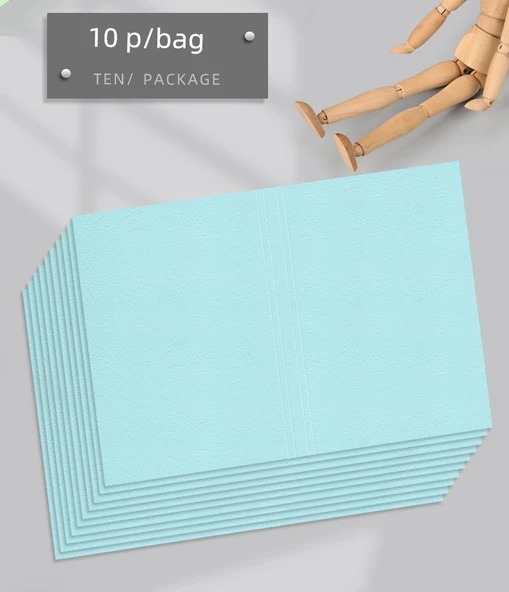 A4 Kağıt Zarf - Siyah (Deri 3mm, 10 Paket, Yapışkan Şeritler) - 9