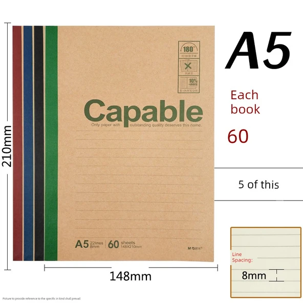 Kahverengi Paket Kağıdı A5 Defter - Kahverengi Paket Kağıdı Kapağı A5 [60] - 5 Adet