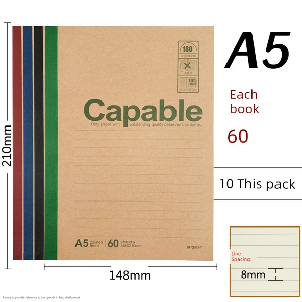 Kahverengi Paket Kağıdı A5 Defter - Kahverengi Paket Kağıdı Kapağı A5 [60] - 10 Paket