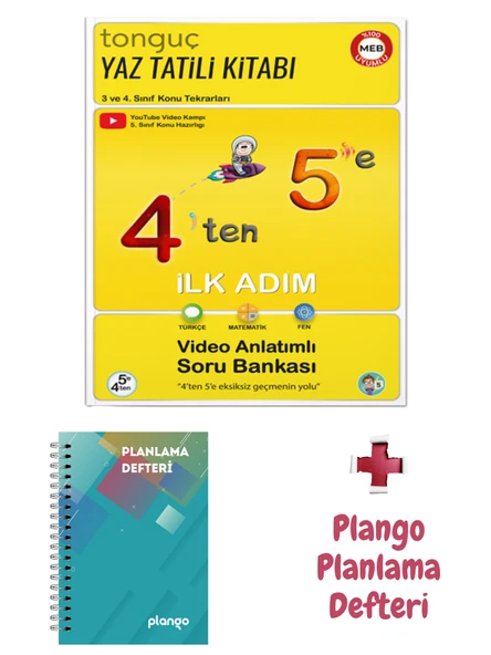 4'ten 5'e Hazırlık Kitabı - Turkuaz Kareler Planlama Defteri - Tonguç Yayınları