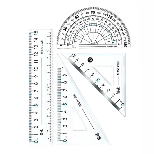 Öğrenci Cetvel Seti - 15cm Dalgalı Set Cetvel - Mavi