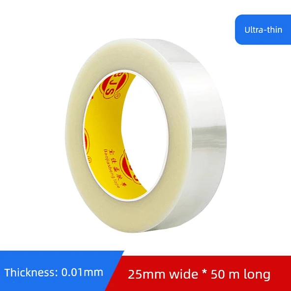 Ultra İnce Çift Taraflı Bant - 0.01mm - 25mm x 50m
