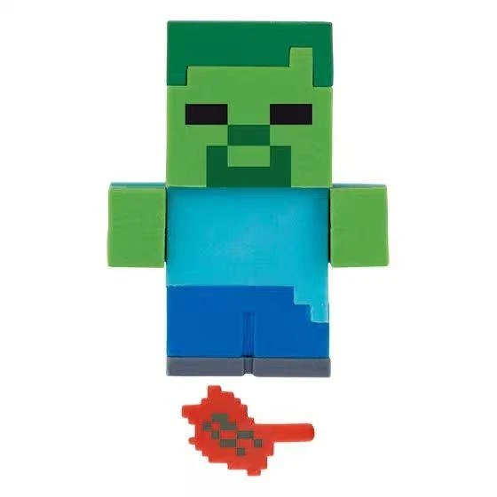Minecraft Silgi Figürü - Siyah Ejderha Şövalyesi ve Dört Tek Renk Küçük İnsan - 8