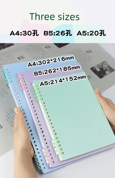 DIY Yumuşak Deri Çıkarılabilir Spiral Defter - B5 Kapağı 4-Klasik Kırmızı - 9