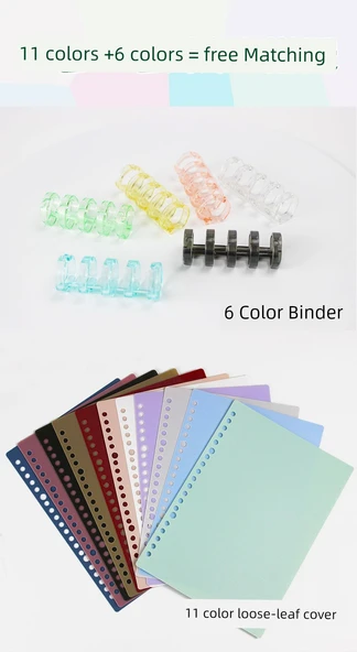 DIY Yumuşak Deri Çıkarılabilir Spiral Defter - A5 Kapağı 4-Buz Mavisi - 7