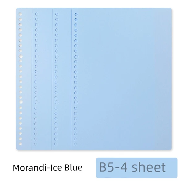 DIY Yumuşak Deri Çıkarılabilir Spiral Defter - B5 Kapağı 4-Buz Mavisi
