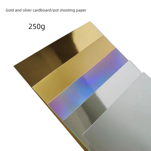 A4 250 Gram Parlak Gümüş Karton - 50 Yaprak - 2
