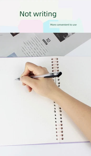 DIY Yumuşak Deri Çıkarılabilir Spiral Defter - A5 Kapağı 4-Buz Mavisi - 10
