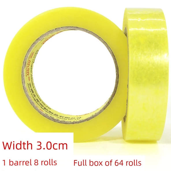 Şeffaf Dar Yapışkan Bant - 3.0cm Genişlik, 1.8cm Kalınlık [8 Rulo]