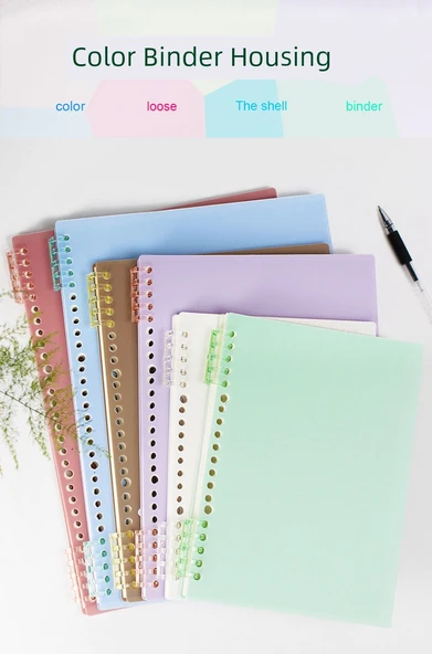 DIY Yumuşak Deri Çıkarılabilir Spiral Defter - B5 Kapağı 4-Zarif Mor - Resim 6