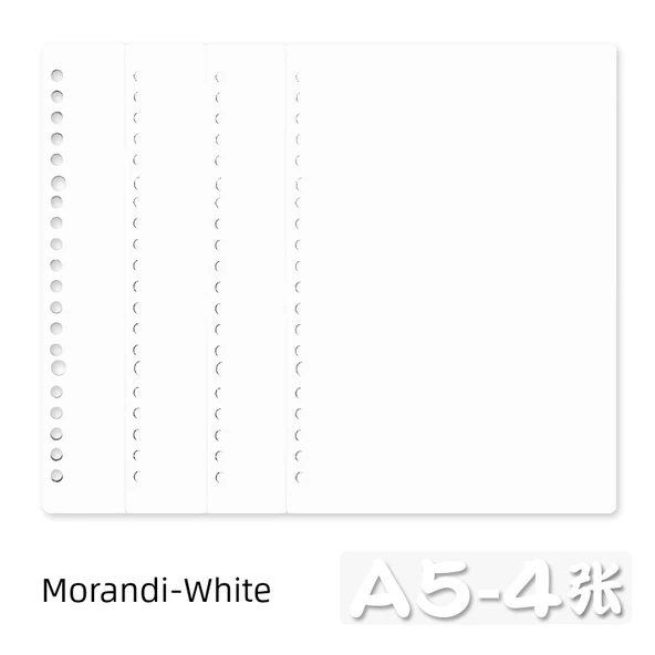 DIY Yumuşak Deri Çıkarılabilir Spiral Defter - A5 Kapağı 4-Beyaz