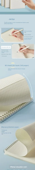 Minimalist Yükseltilebilir Yatay Çizgi Yapışmaz Defter - B5 (4 kare) - 8
