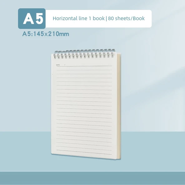 Minimalist Yükseltilebilir Yatay Çizgi Yapışmaz Defter - A5 (1 kitap yatay çizgi)