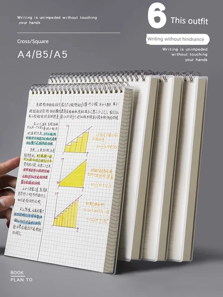 Minimalist Yükseltilebilir Yatay Çizgi Yapışmaz Defter - B5 (4 kare) - 2