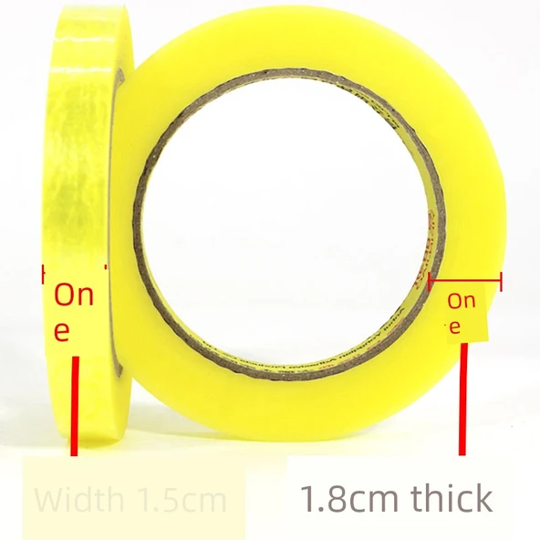 Şeffaf Dar Yapışkan Bant - 1.5cm Genişlik, 1.8cm Kalınlık [16 Rulo]