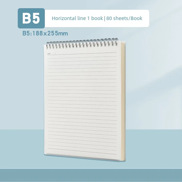 Minimalist Yükseltilebilir Yatay Çizgi Yapışmaz Defter - B5 (1 kitap yatay çizgi)