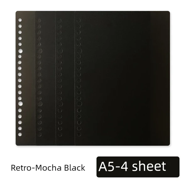 DIY Yumuşak Deri Çıkarılabilir Spiral Defter - A5 Kapağı 4-Mocha Siyah