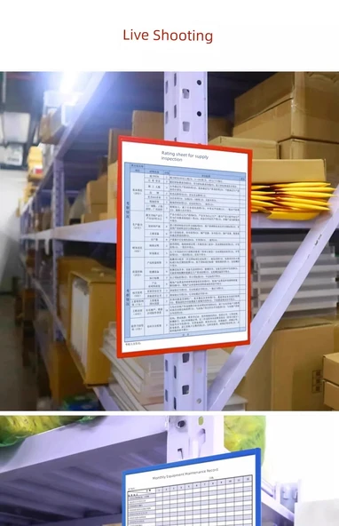 A4 Kağıt Torba Gösterim Etiketi Manyetik Duvara Asılabilir Klasör - A4 Yeşil [film ile] [yapıştırıcı] - Resim 12