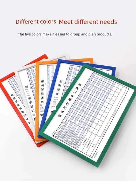 A4 Kağıt Torba Gösterim Etiketi Manyetik Duvara Asılabilir Klasör - A4 Yeşil [film ile] [yapıştırıcı] - Resim 2