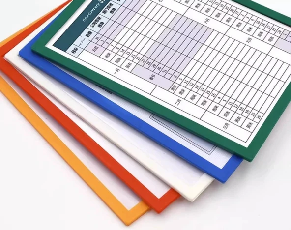 A4 Kağıt Torba Gösterim Etiketi Manyetik Duvara Asılabilir Klasör - A4 Yeşil [film ile] [yapıştırıcı] - Resim 10