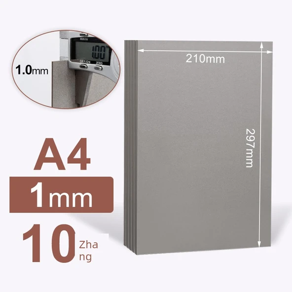 A4 İki Taraflı Gri Karton - 1.0mm Kalınlık - 10 Sayfa