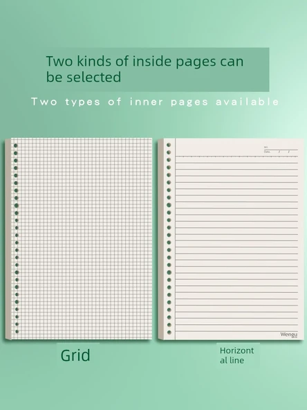 B5 Spiral Defter - Yeşil - Izgara - 60 Sayfa - 4