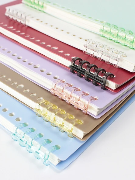 DIY Yumuşak Deri Çıkarılabilir Spiral Defter - 5 Delik Halkalı Açık Sarı 6 - 3