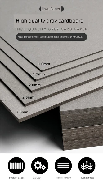 A4 İki Taraflı Gri Karton - 2.5mm Kalınlık - 10 Sayfa - 6