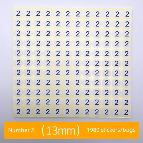 Dijital Numara Etiketi - 2 Numaralı - 1 Paket