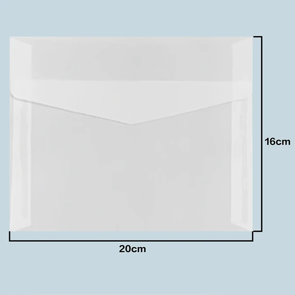 Şeffaf Kağıt Mini Zarf - 20x16 cm