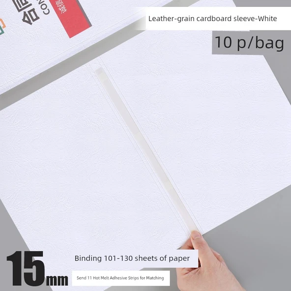 A4 Kağıt Bağlama Kapağı - Altın - Deri Zarf 15mm - 10 Paket 101-130 Sayfa