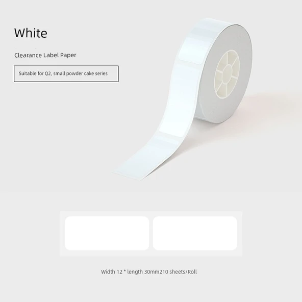 Su Geçirmez Etiket Kağıdı - Beyaz - 12mm x 30mm - 210 Yaprak