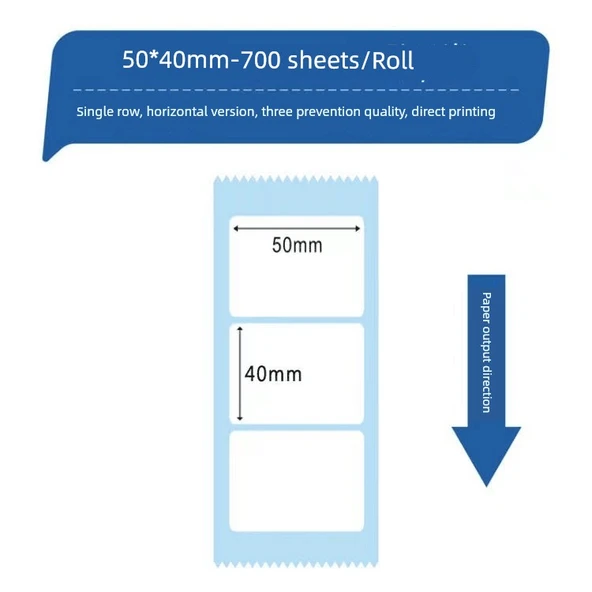 Üç Koruma Termal Etiket Kağıdı - 50x40mm - 700 Sayfa (4 Rulo)