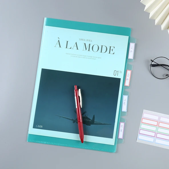 Dört Katmanlı Üç Hücreli L Klasör - 10 Karışık Renk - Resim 4