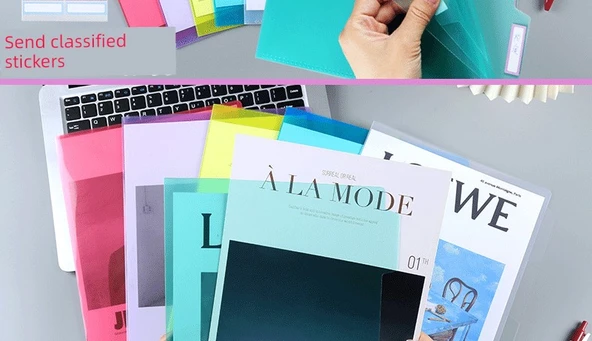 Dört Katmanlı Üç Hücreli L Klasör - 10 Karışık Renk - Resim 8