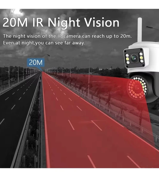 32 gb Hafıza Kartlı 4MP Yoosee Çift Lens IP Kamera - WIFI Otomatik İzleme, Su Geçirmez Kablosuz Güvenlik Ev Kamerası, Re - 10