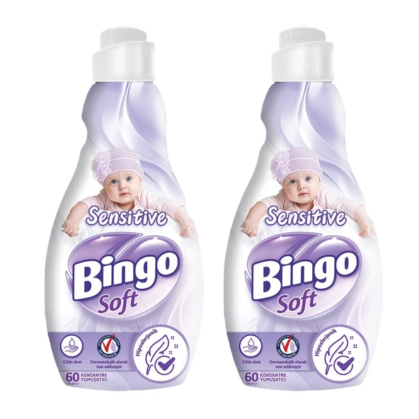 Bingo Soft Konsantre Çamaşır Yumuşatıcısı Sensitive 1440 ml X 2 Adet