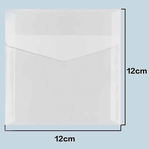 Şeffaf Kağıt Mini Zarf - 12x12 cm